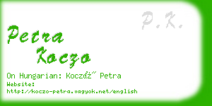 petra koczo business card